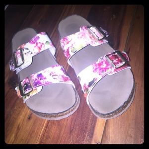 Madden Girl Floral Slide Sandals Size 6 1/2